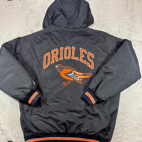 Rare 90’s MLB Tag Baltimore Orioles Starter Parka Full Zip Jacket Size Large 🔥 - Picture 4 of 5